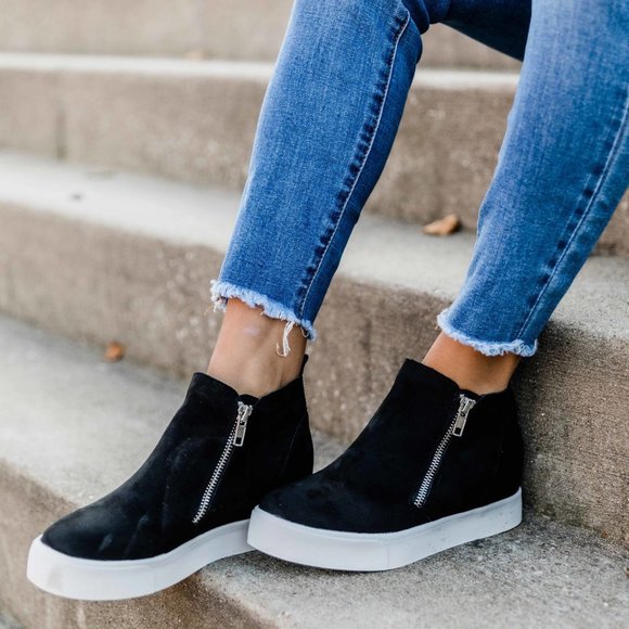 Soda Shoes - NEW🔥 Side Zip Wedge Heel Platform Sneaker Booties